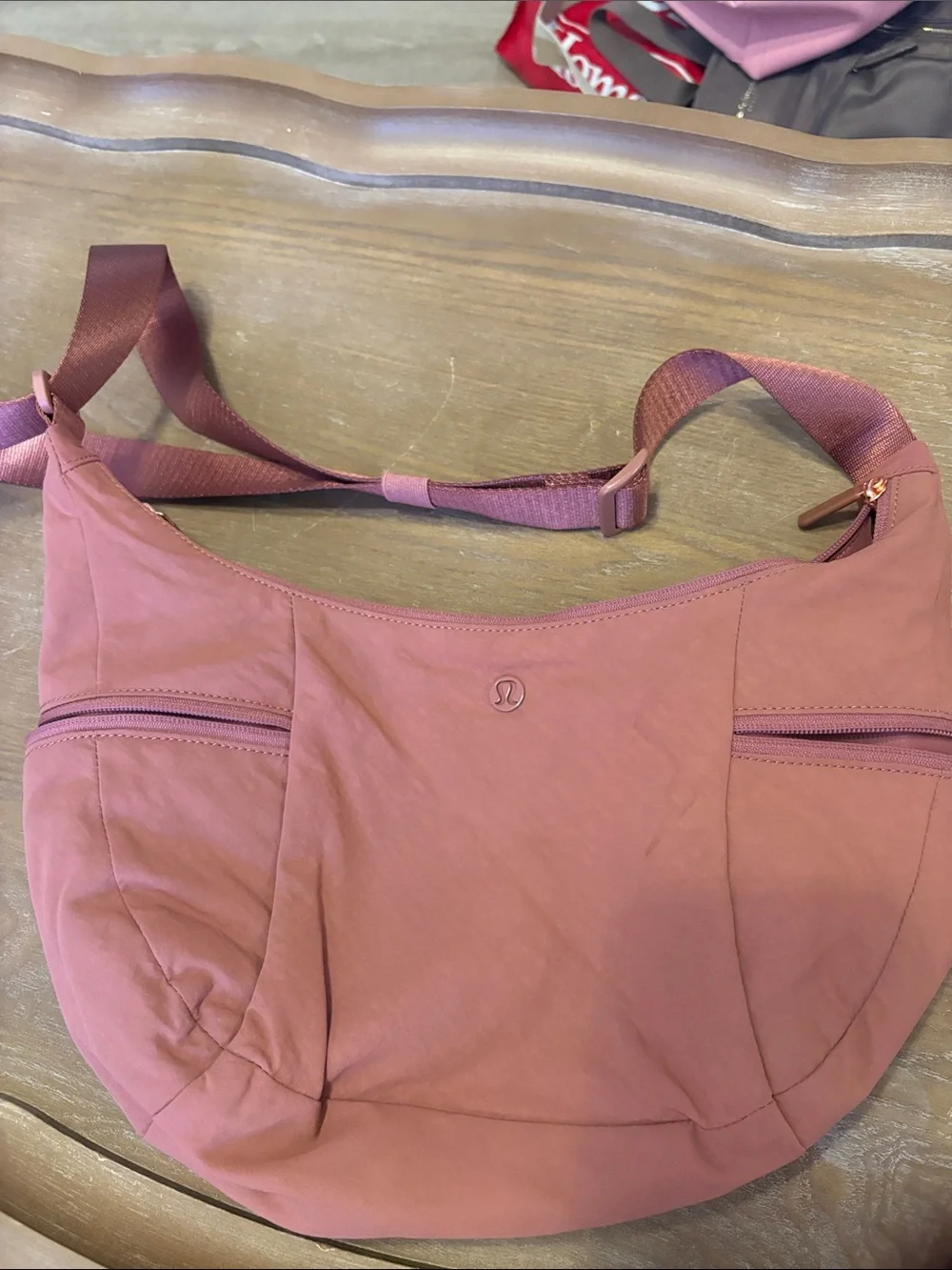 lululemon athletica Mauve-Pink Crescent Shoulder Bag